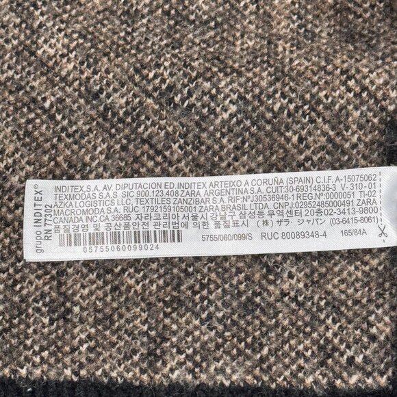 ZARA Safari Stripe Zebra Inspired Black Brown Tan Thick Cardigan (Size S) - Picture 14 of 15